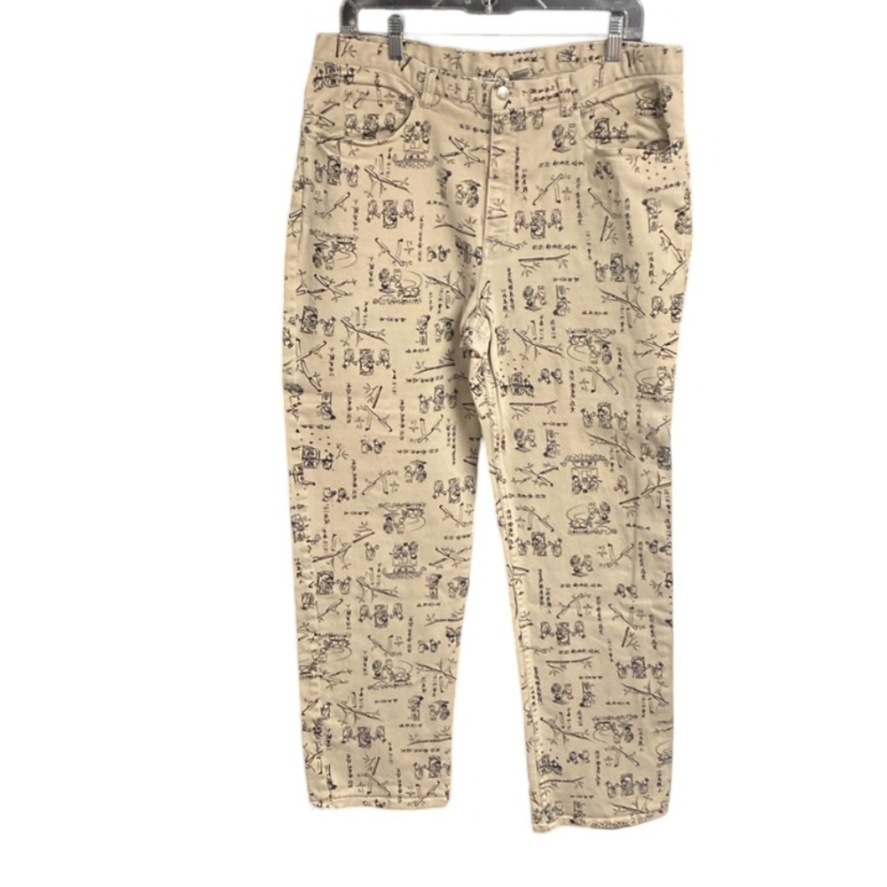 Chicos vintage 90s oriental  print jeans size 3 (XL)